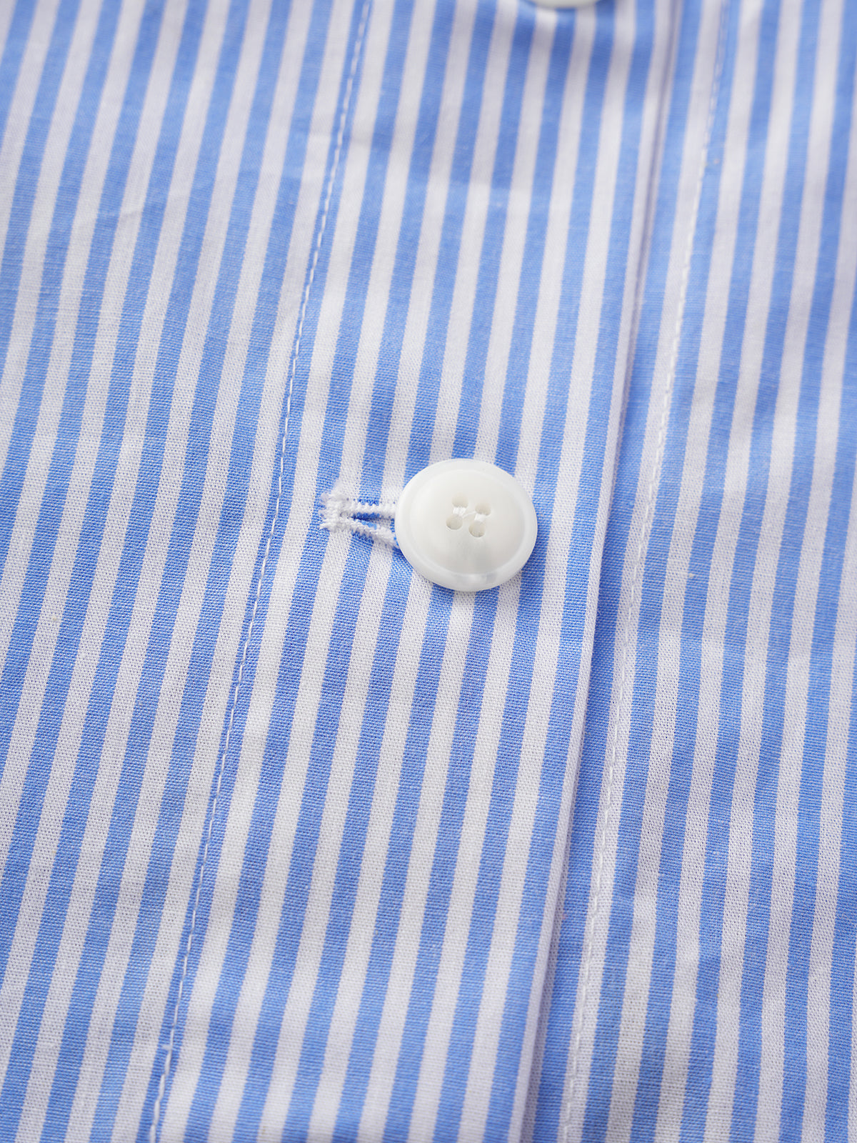 Lace Mix Stripe Shirt - Blue White