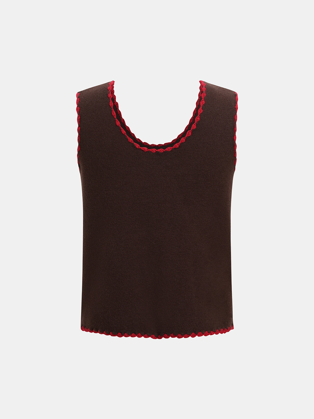 Diamond Court Knit Tank – Burgundy Mix