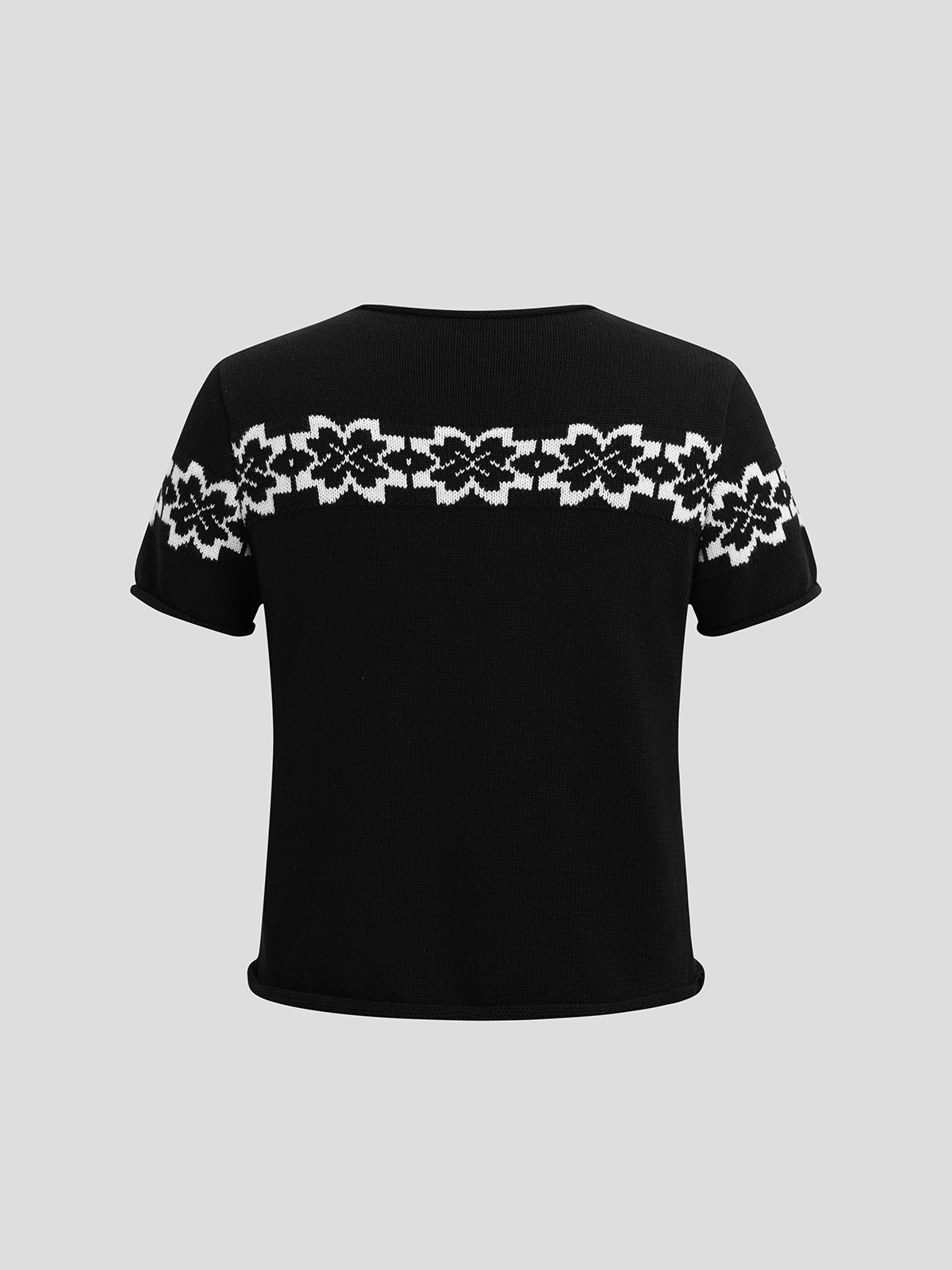 Bloom Band Knit Tee – Black White