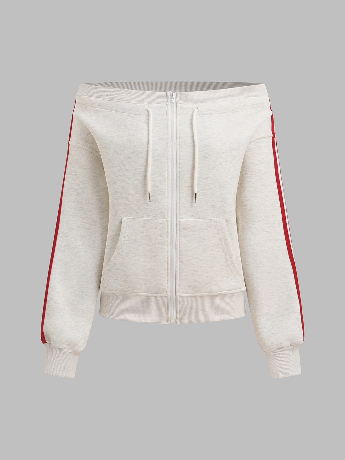 Court Side Offshoulder Jacket - Ivory Track
