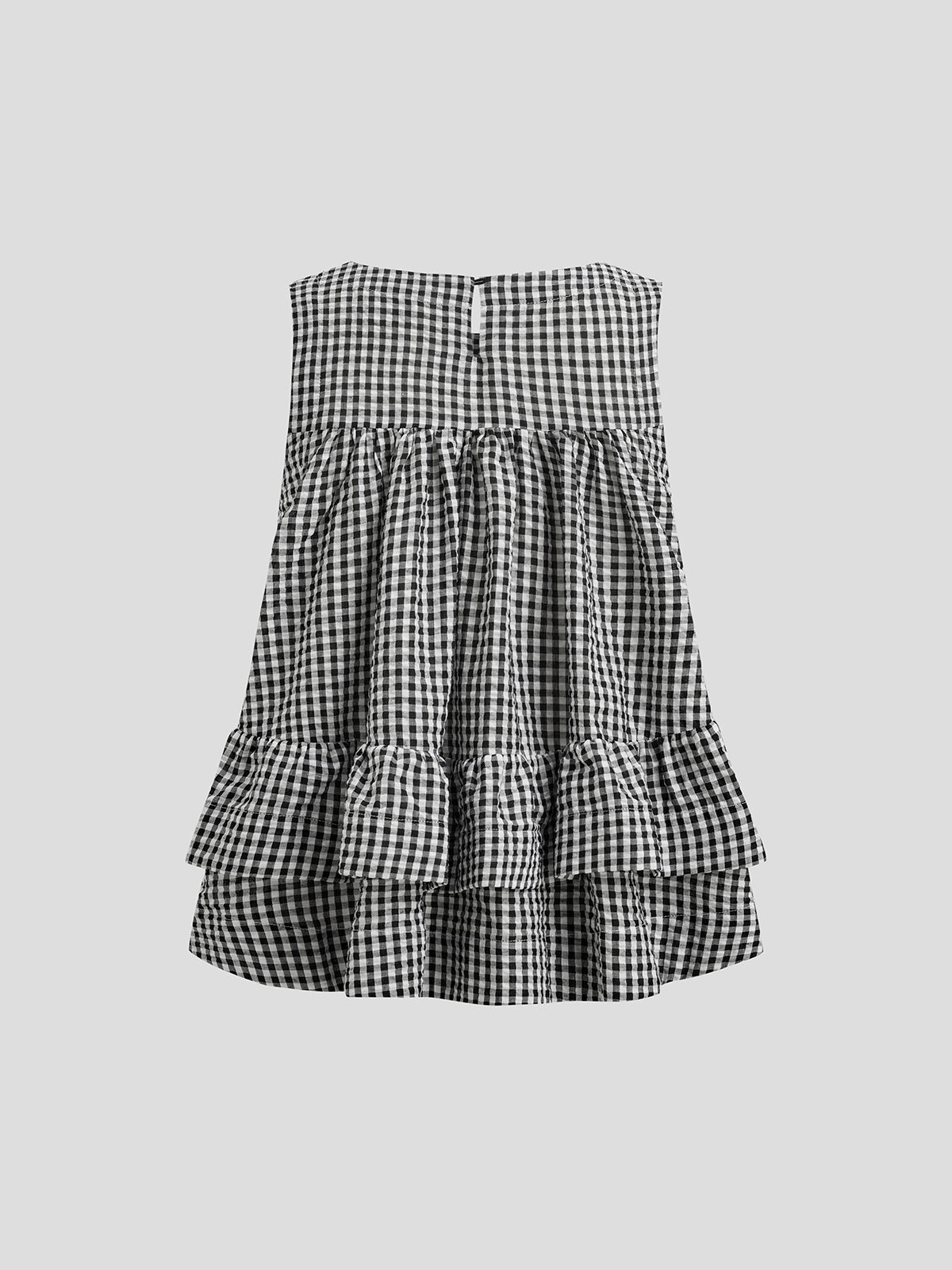 City Flirt Ruffle Tank Top – Black Check
