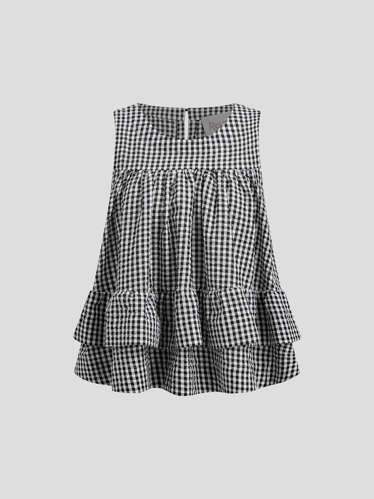 City Flirt Ruffle Tank Top – Black Check