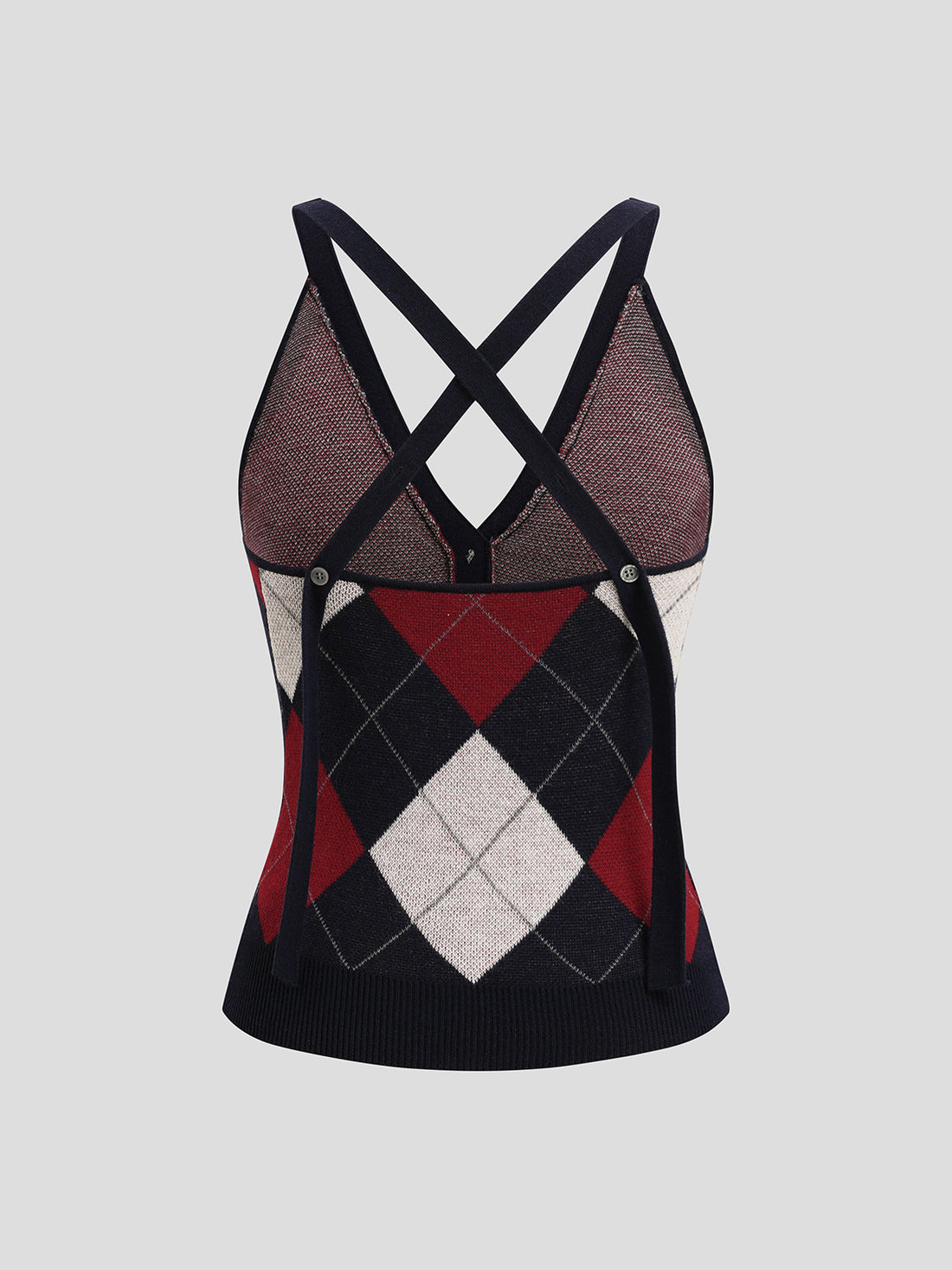 Cross Court Knit Top - Navy Red