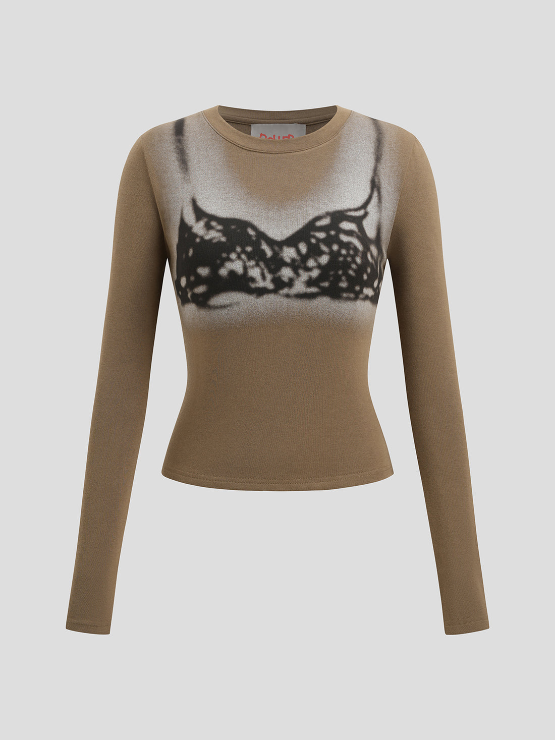 Night Sketch Sleeve Top - Brown Clay