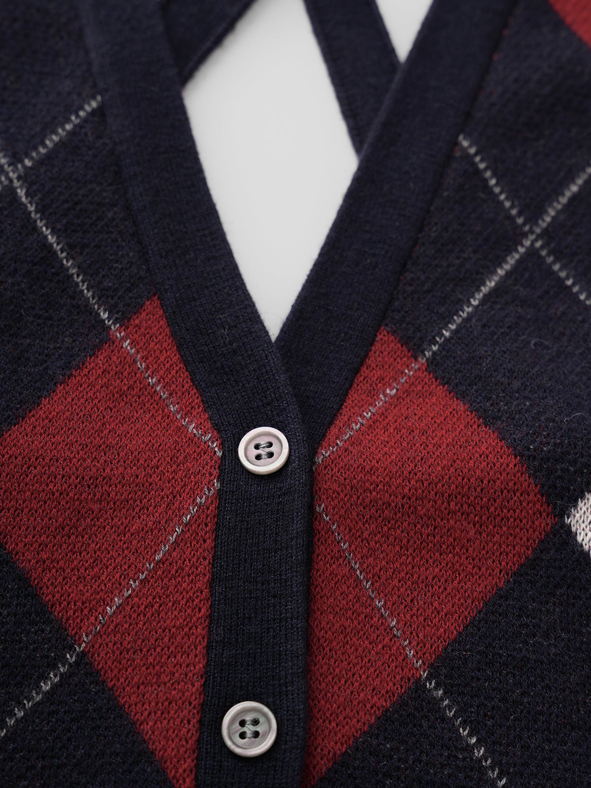 Cross Court Knit Top - Navy Red