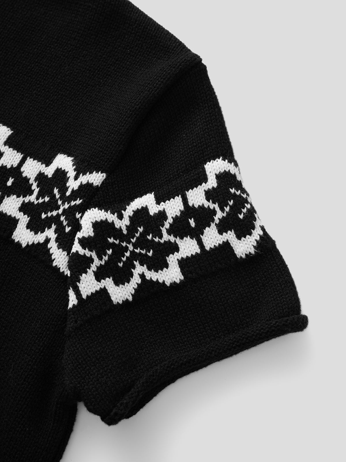Bloom Band Knit Tee – Black White
