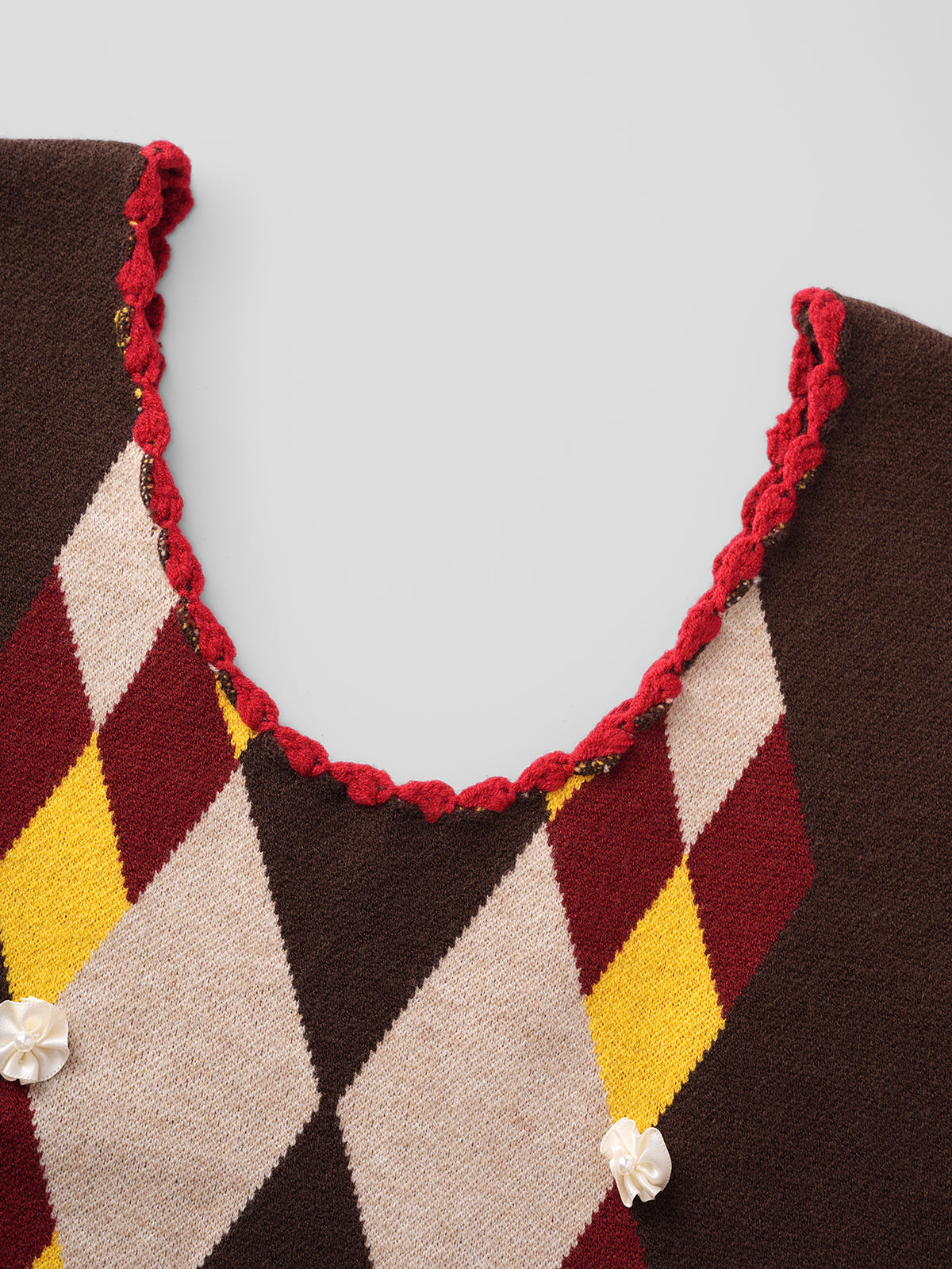 Diamond Court Knit Tank – Burgundy Mix