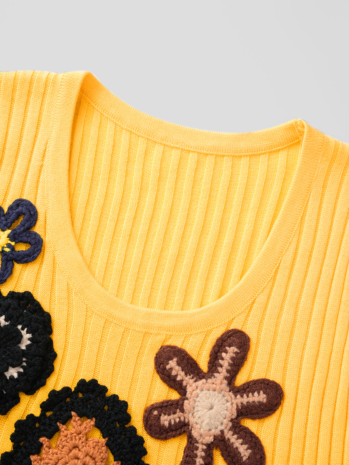 Flower Patch Knit Tank – Yellow Navy