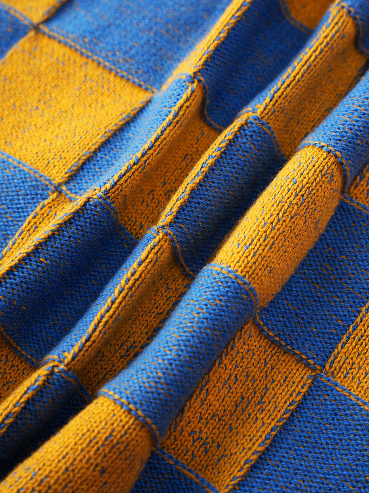 Checker Bloom Knit Tank – Blue Yellow