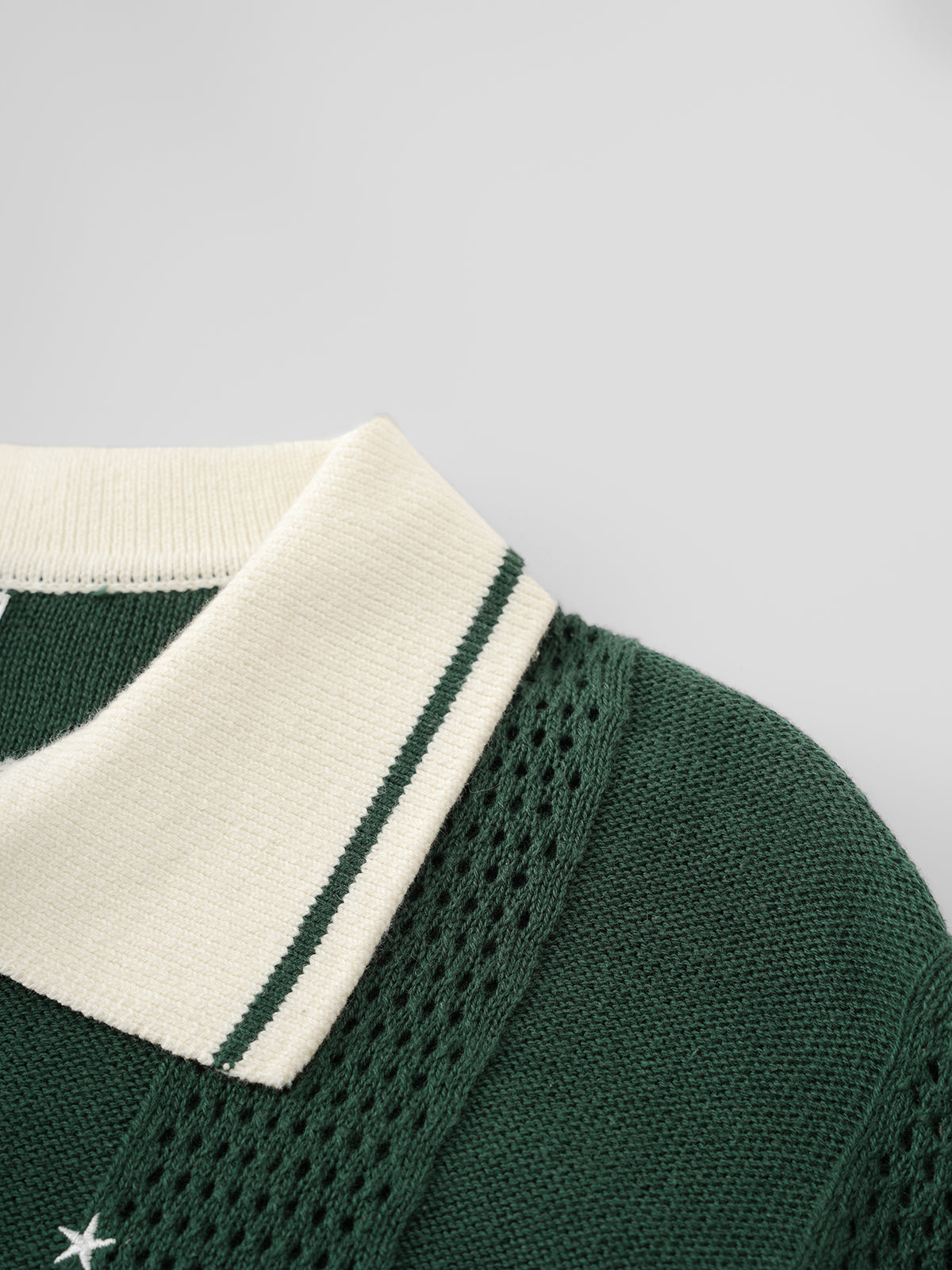 Varsity Jersey Polo Sweater - Green