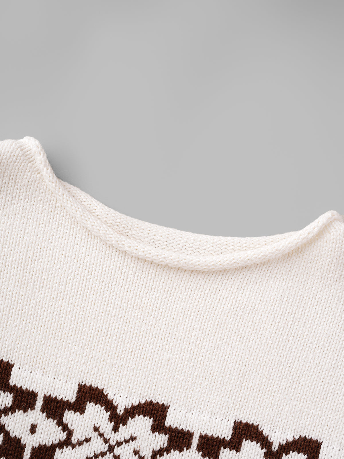 Bloom Band Knit Tee – White Brown