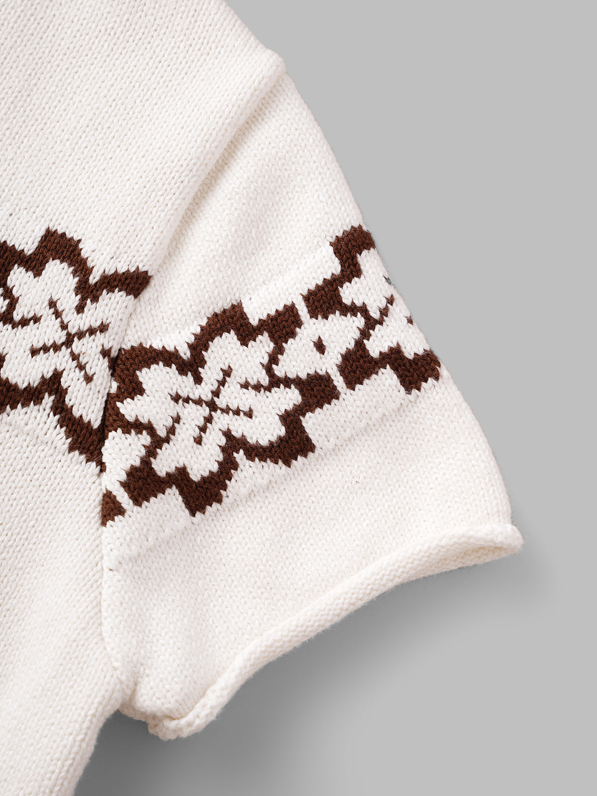 Bloom Band Knit Tee – White Brown