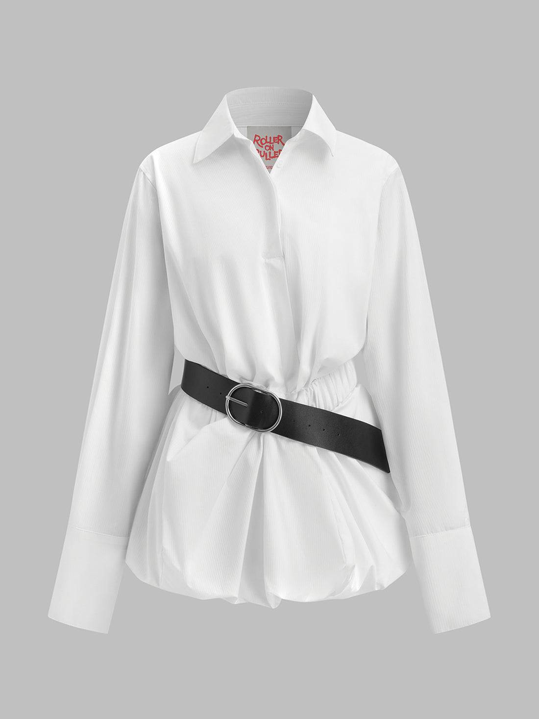 Belted Shift Shirt - White Ink