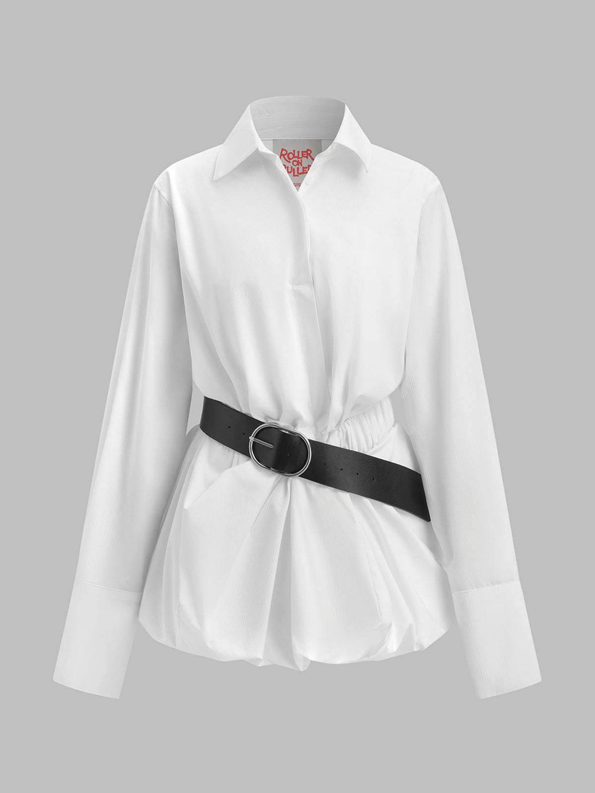 Belted Shift Shirt - White Ink