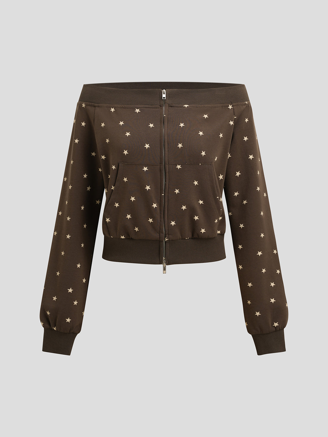 Twilight Offshoulder Jacket - Mocha Glow