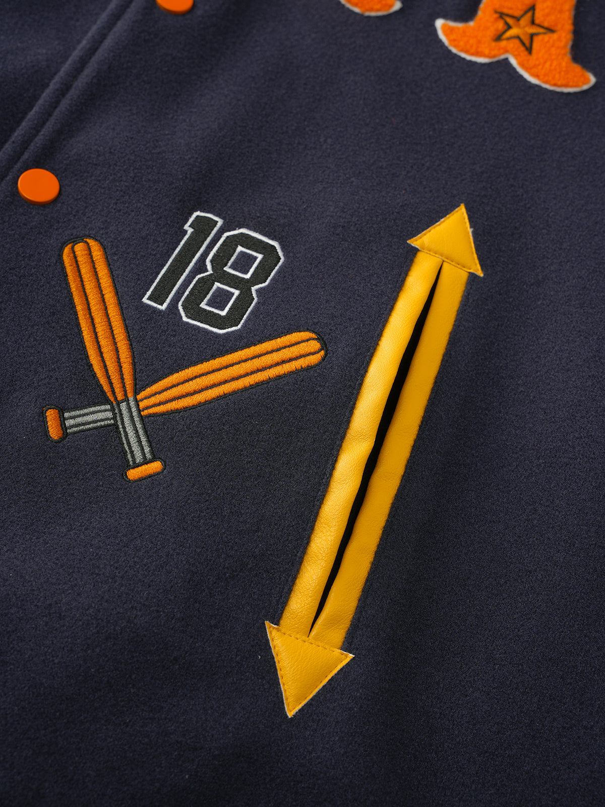 Fuji Dual-Tone Varsity Jacket - Citrus Navy