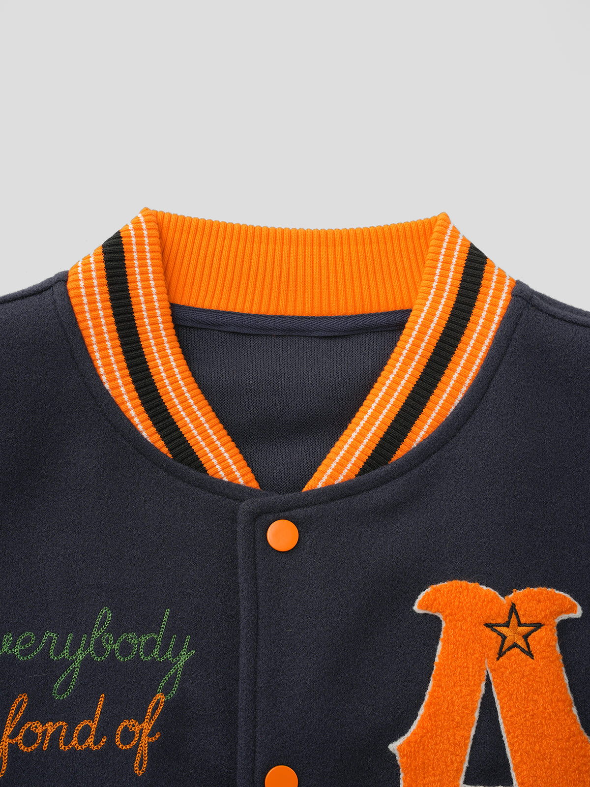 Fuji Dual-Tone Varsity Jacket - Citrus Navy