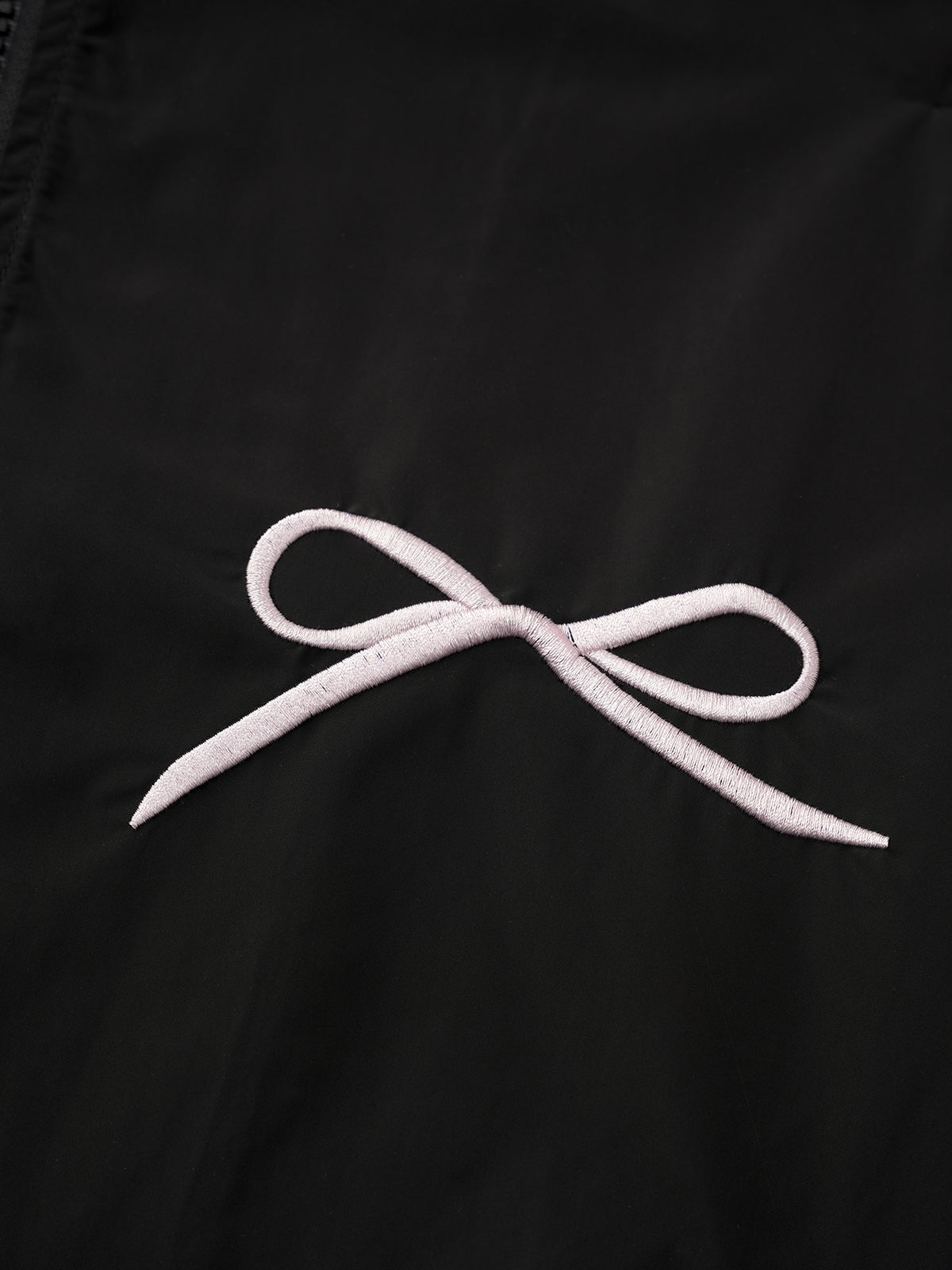 Lace-Fringed Zip Jacket - Noir Bow
