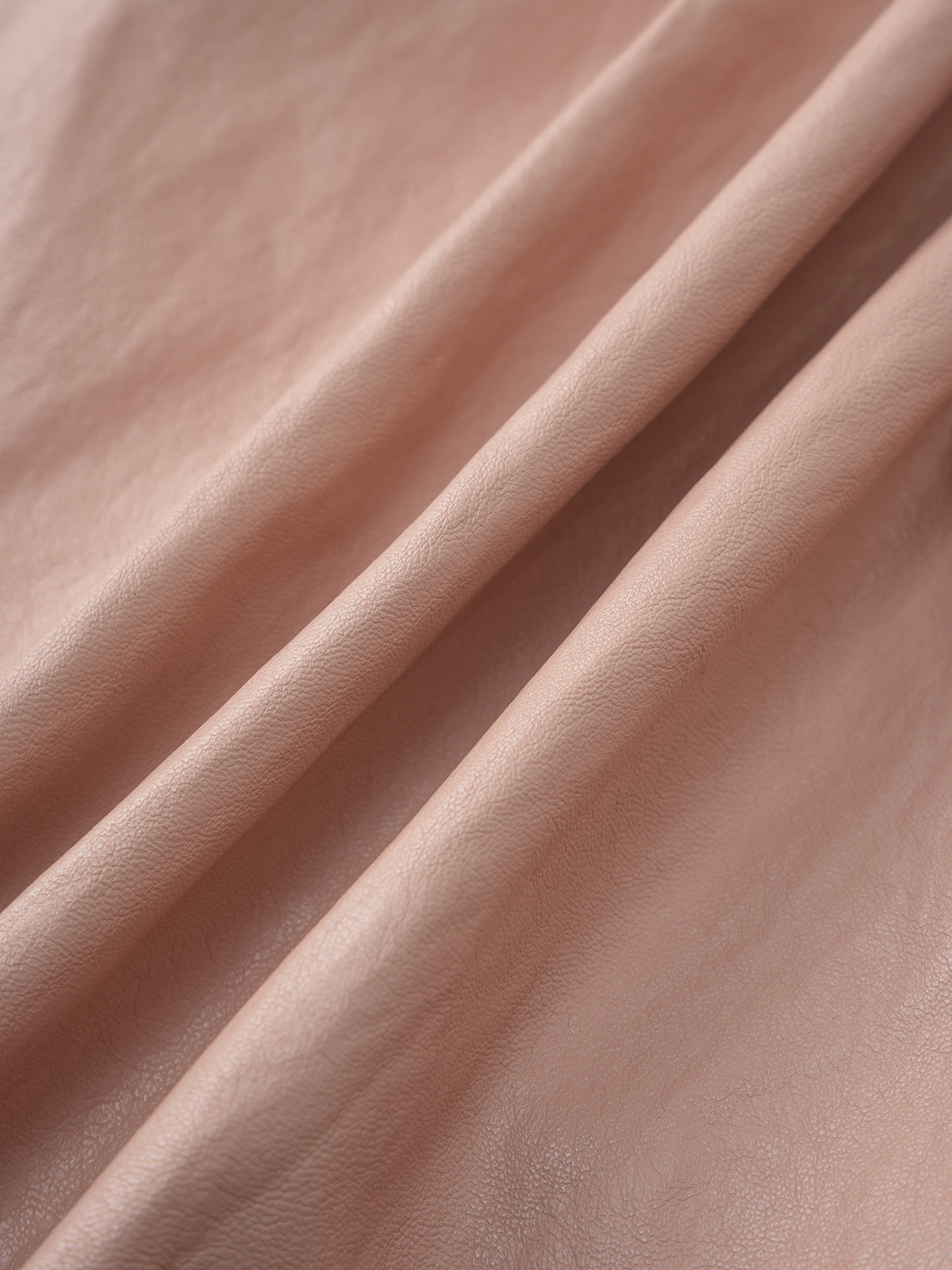 Pucker Ruchéd Leather Jacket - Dust Rose