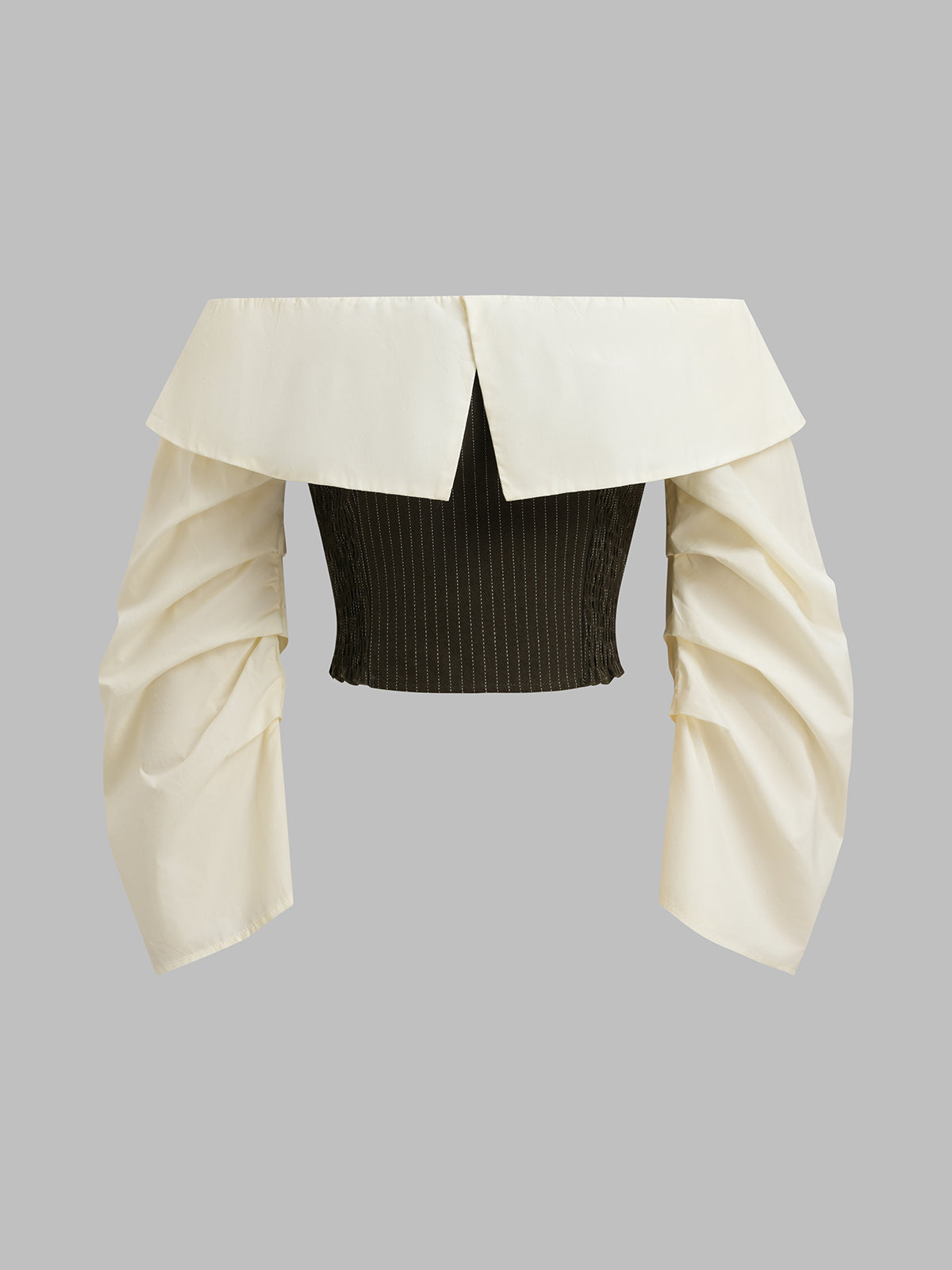 Fold Wing Shirt - Ivory Black