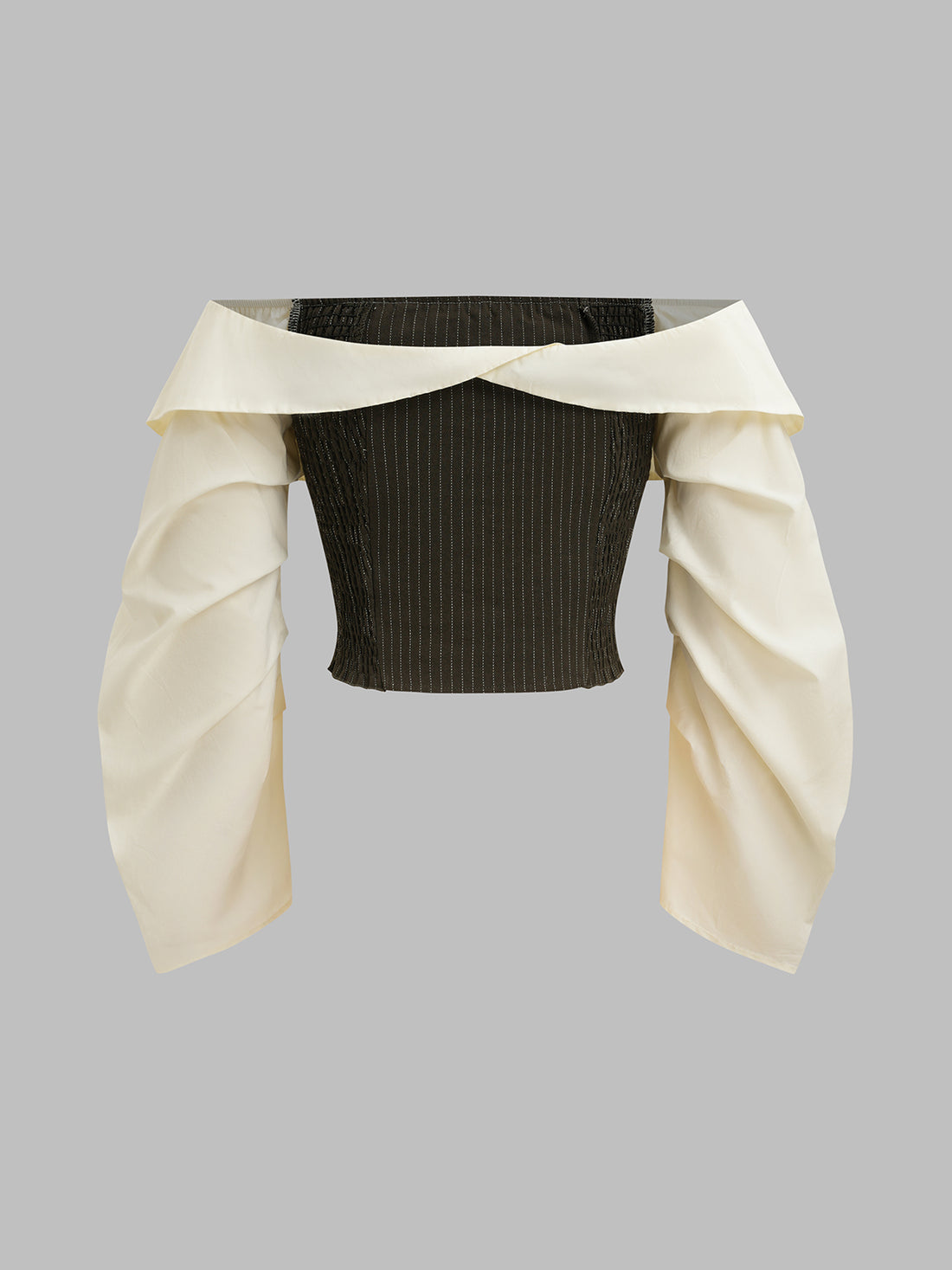 Fold Wing Shirt - Ivory Black