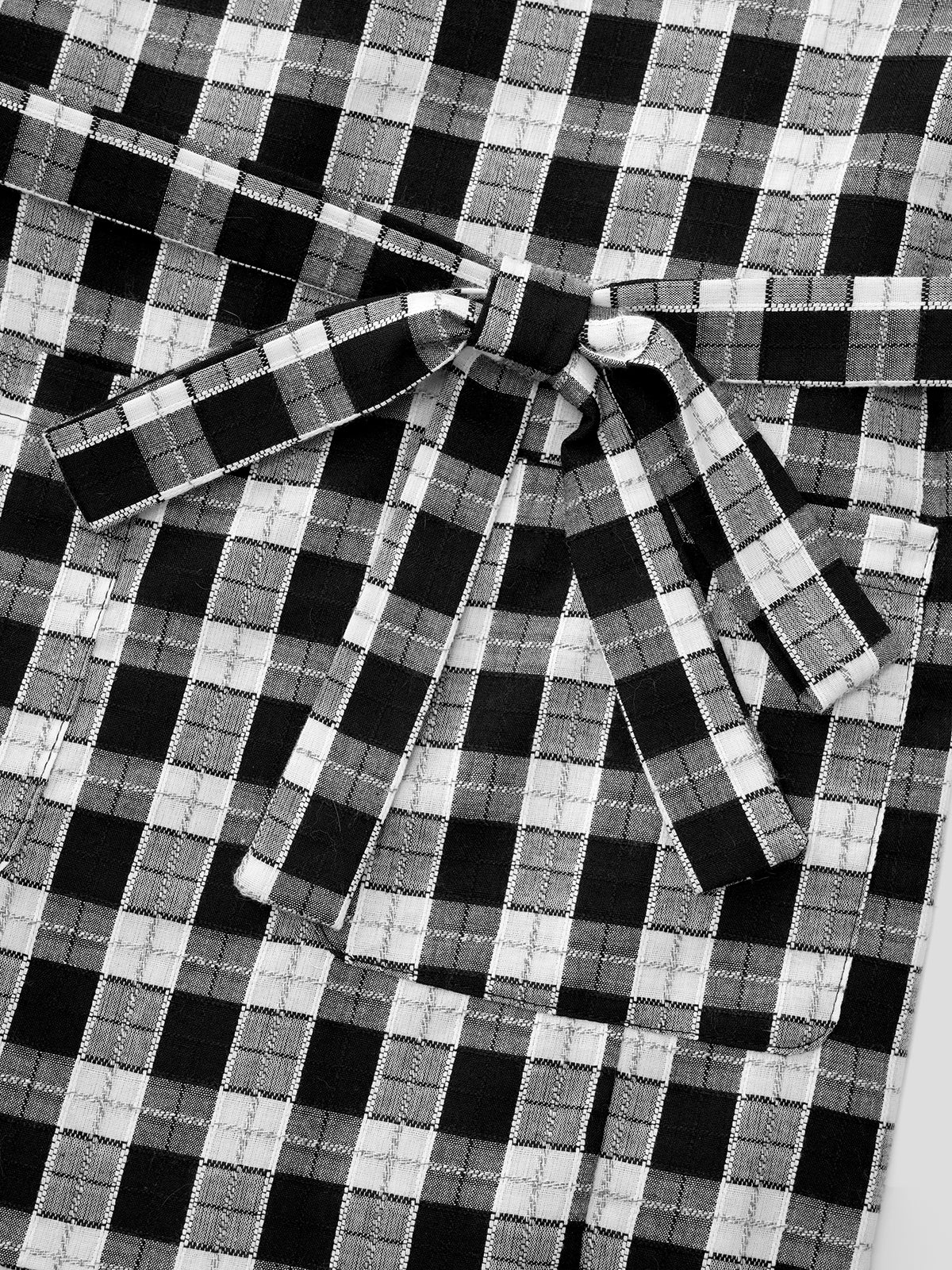 Grid Knot Tube Top – Black White