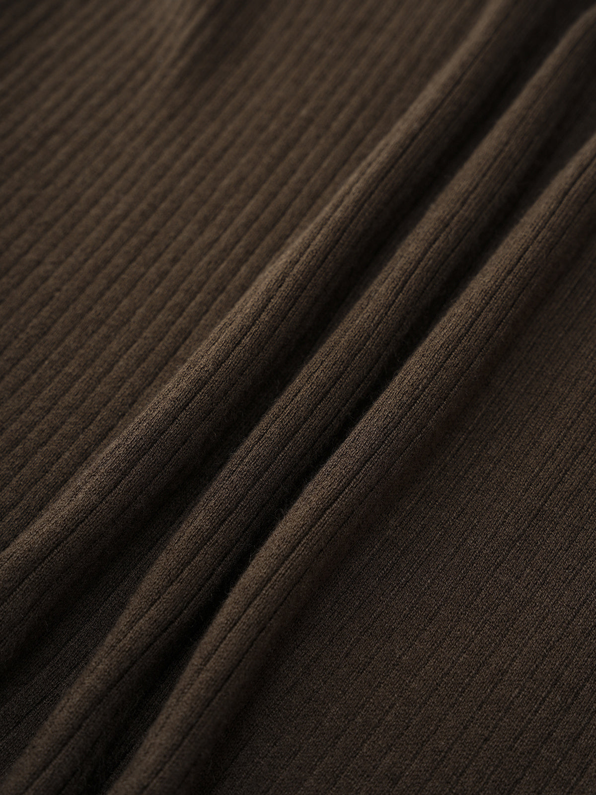 Lace Frame V-neck Tee - Mocha Brown