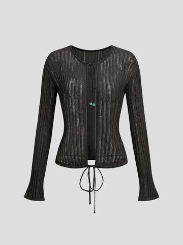 Cinch Play Sleeve Top - Ink Black