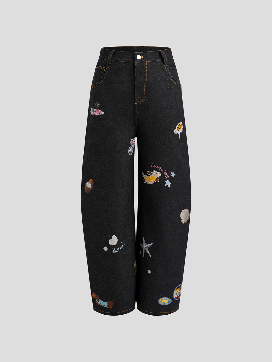 Icon Flood Barrel Jeans - Midnight Navy
