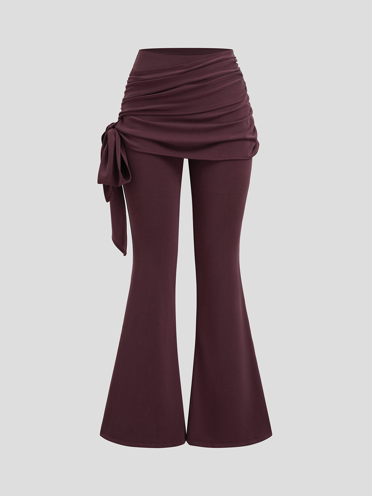 Wrap Knot Yoga Pants - Wine Red