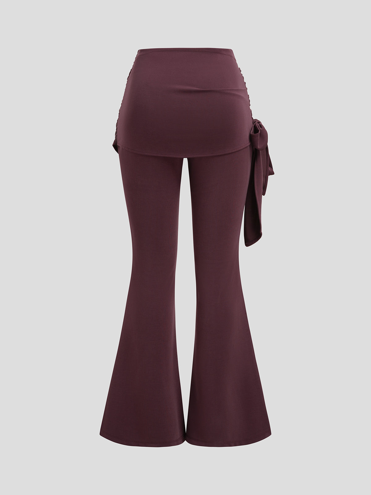 Wrap Knot Yoga Pants - Wine Red