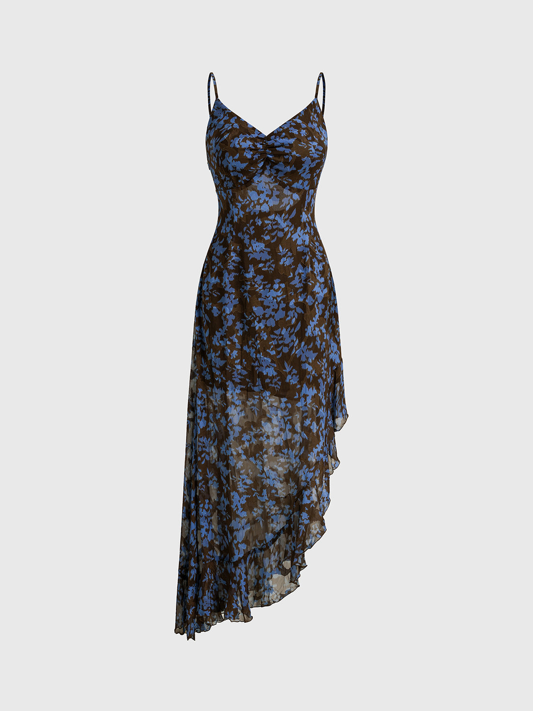 Tied Distance Strap Maxi Dress – Navy Brown