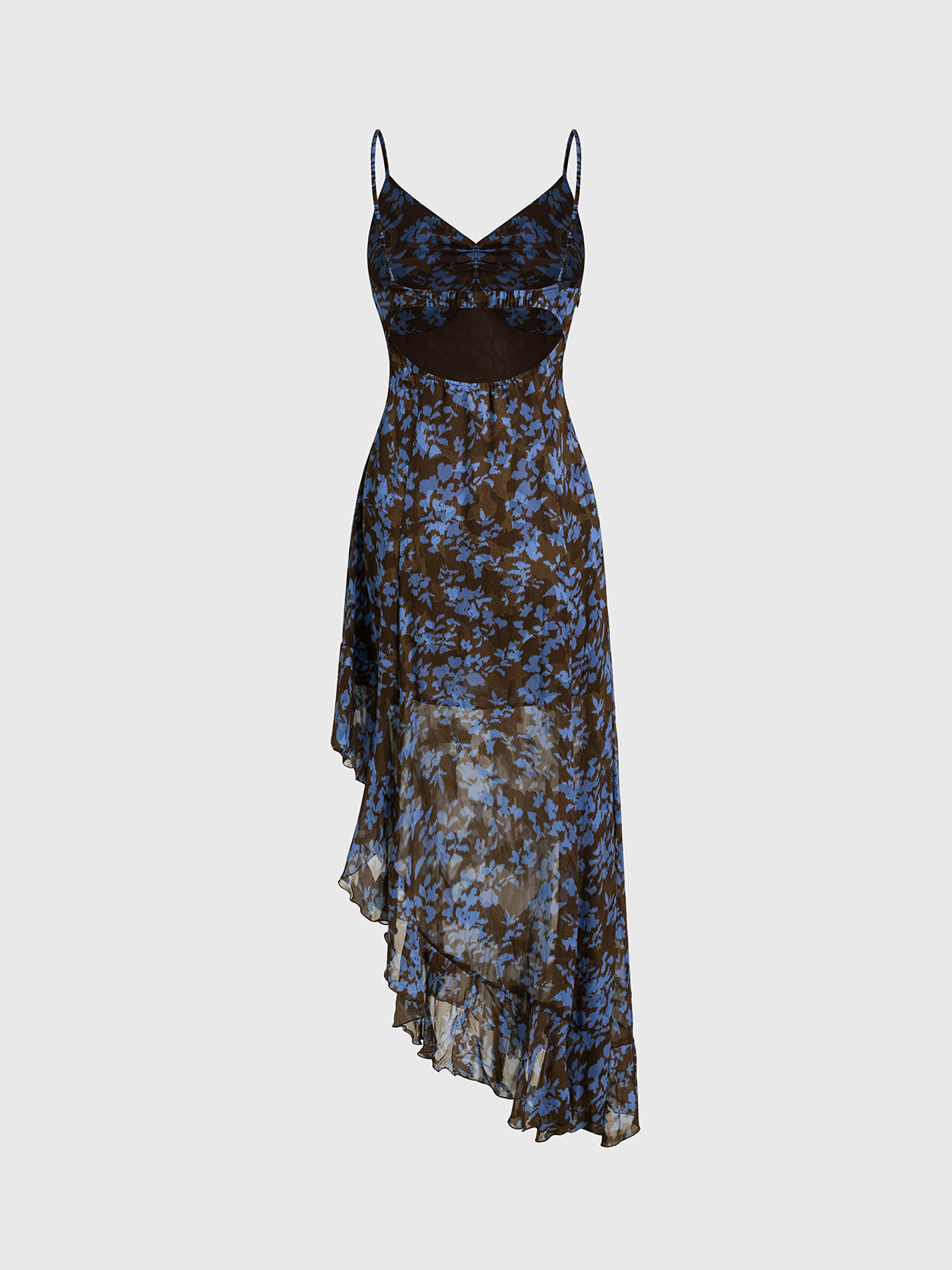 Tied Distance Strap Maxi Dress – Navy Brown