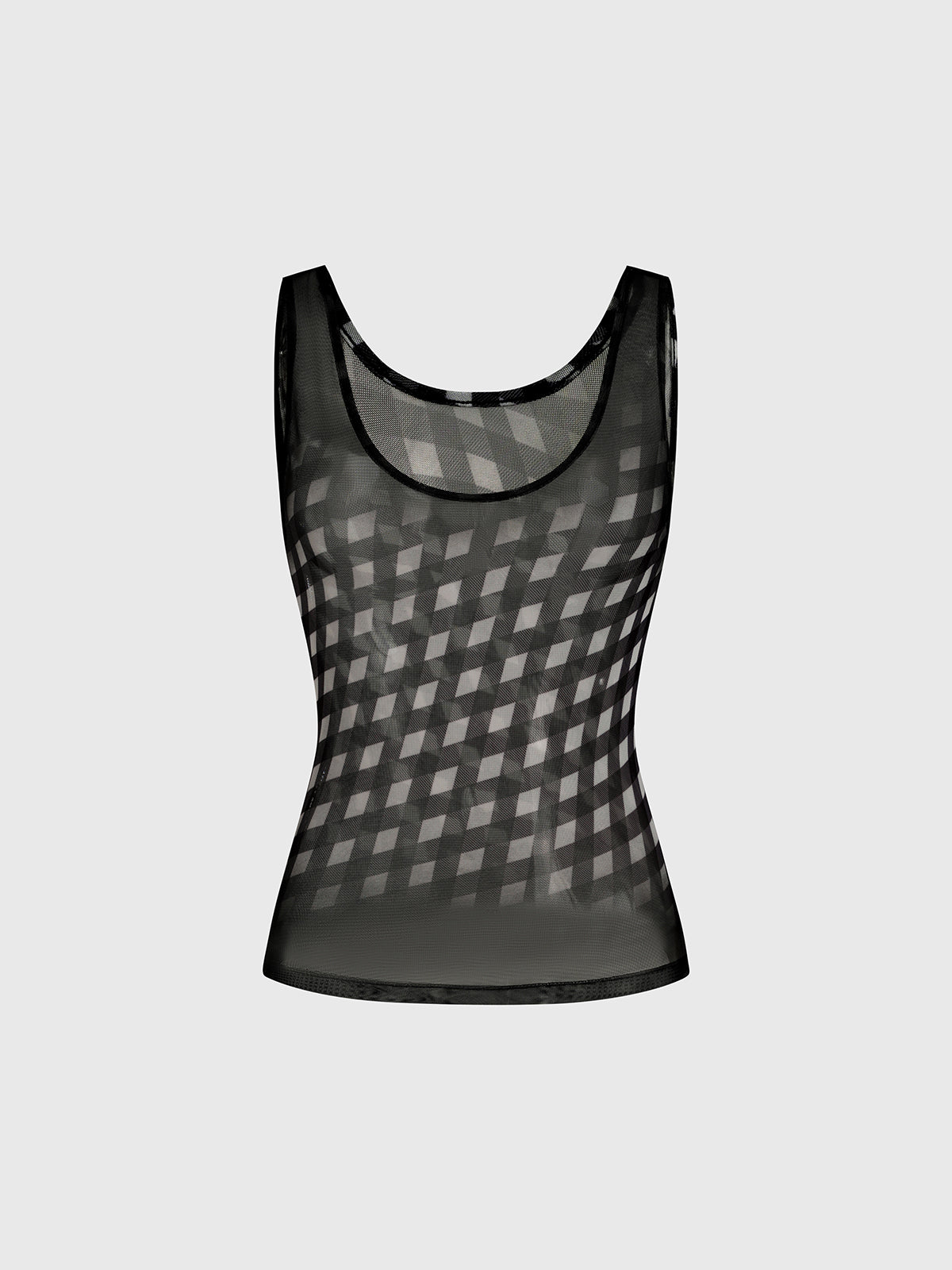 Grid Touch Mesh Body Tank – Ink Black