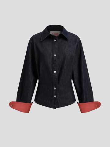 Midnight Stitch Shirt – Black Red