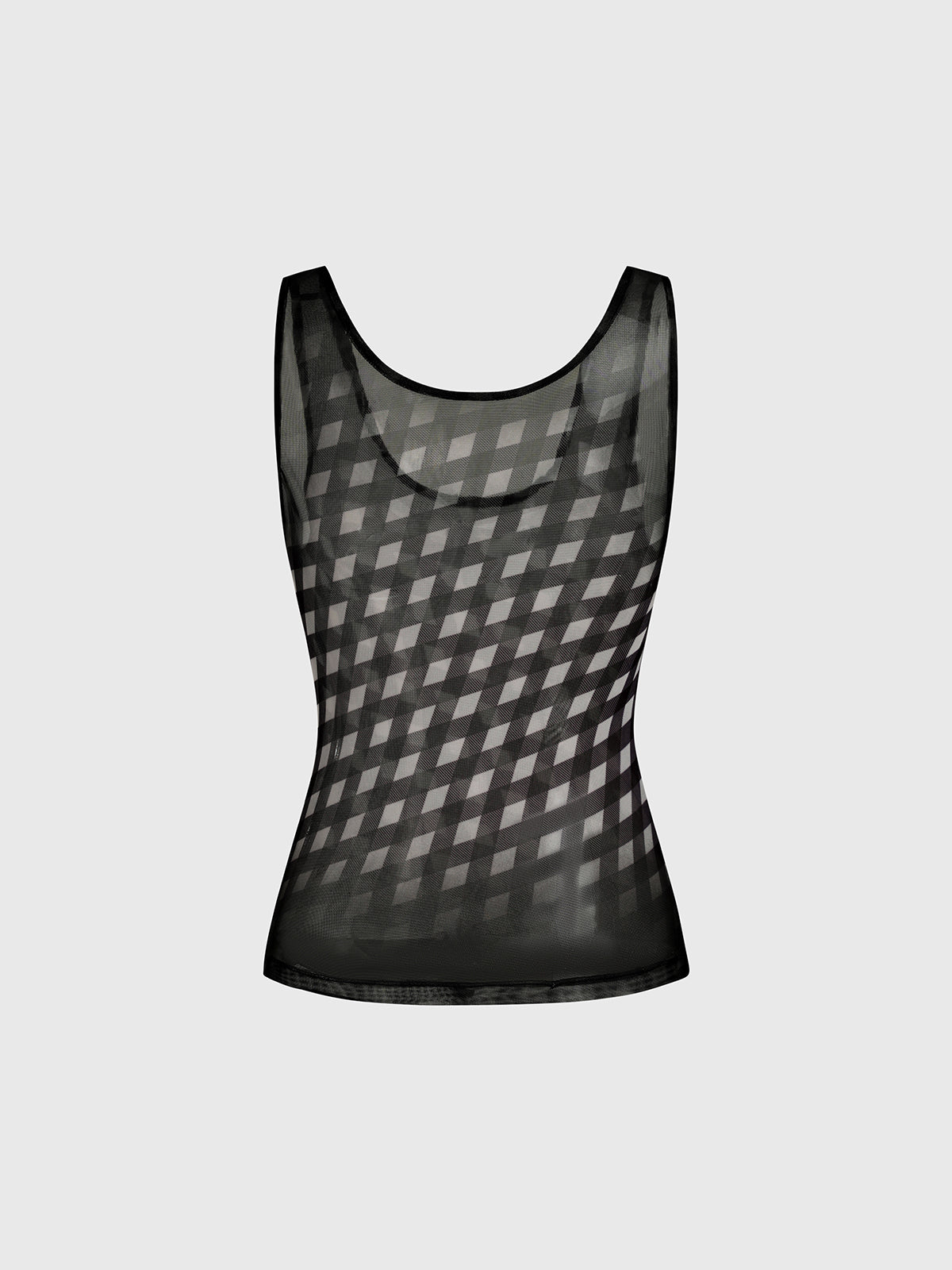 Grid Touch Mesh Body Tank – Ink Black