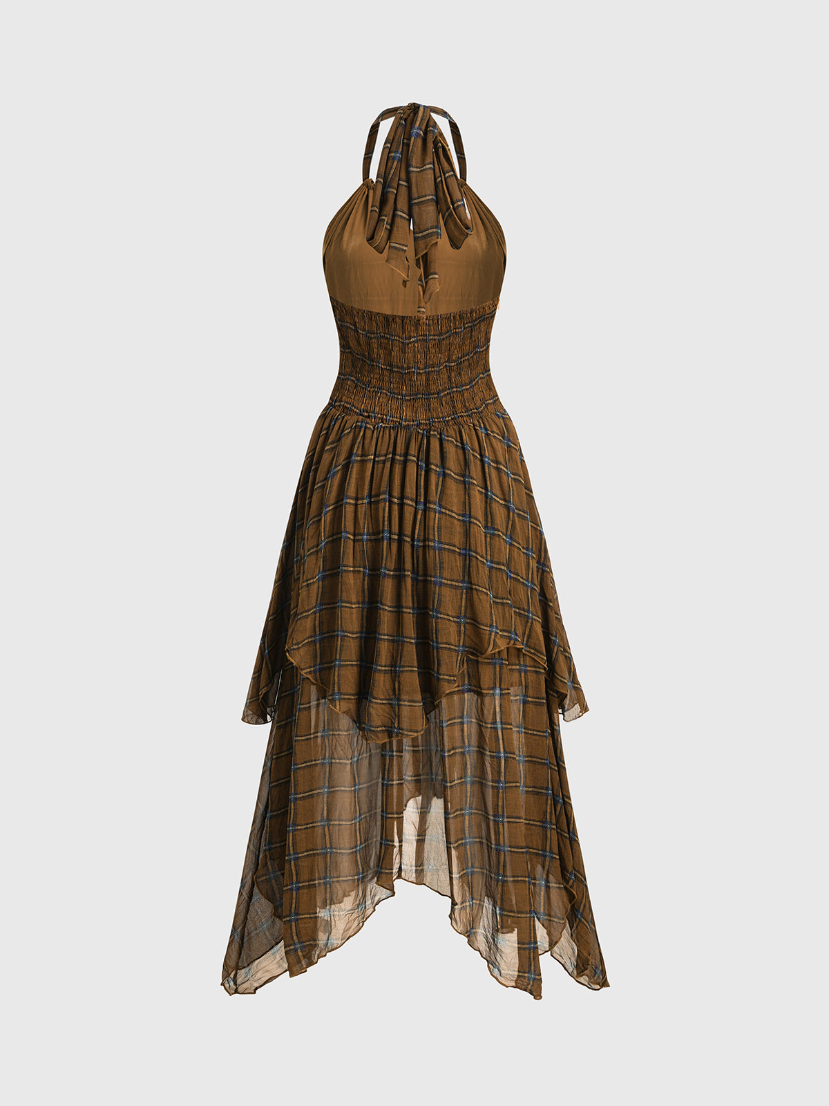 Hufflepuff House Ball Halter Maxi Dress – Turmeric Plaid