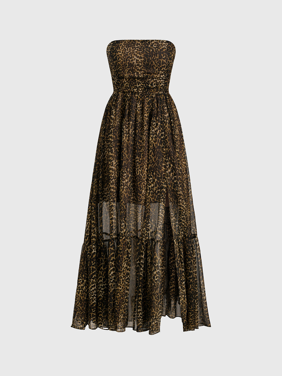 Open Claim Leopard Maxi Dress – Warm Fawn