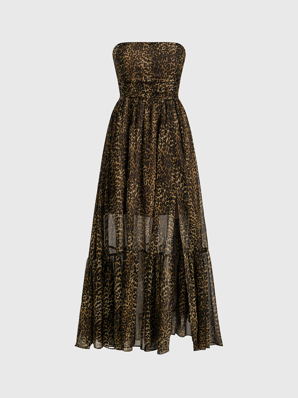 Open Claim Leopard Maxi Dress – Warm Fawn