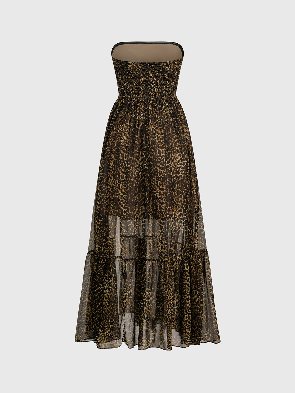 Open Claim Leopard Maxi Dress – Warm Fawn