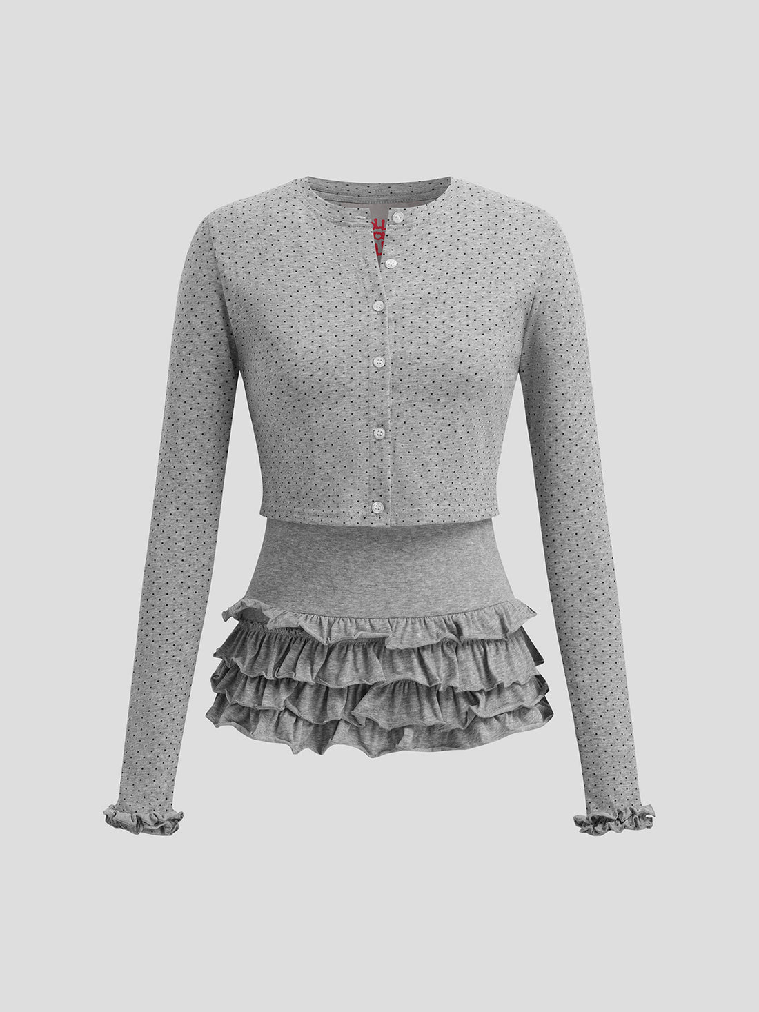 Metro Frill Top – Dot Grey
