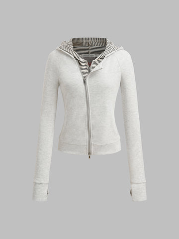 Hidden Liner Hoodie - White Ash