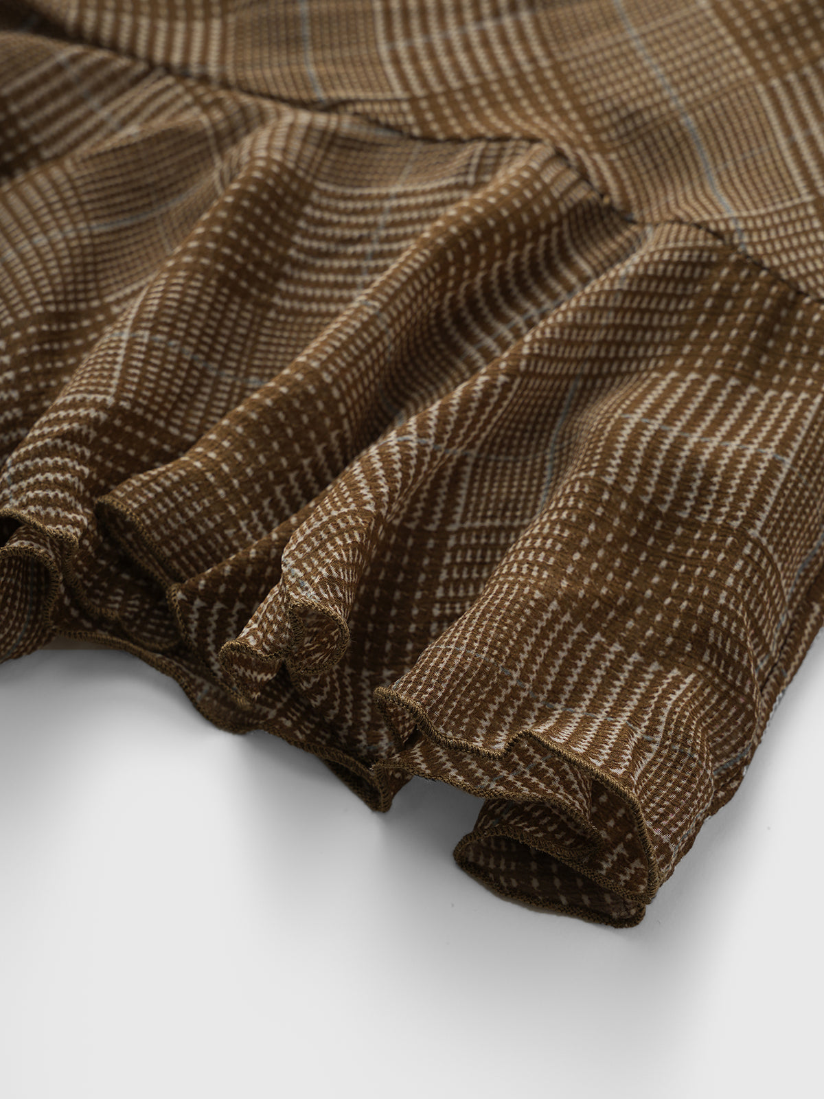 Held Line Check Mesh Maxi Dress – Moss Brown