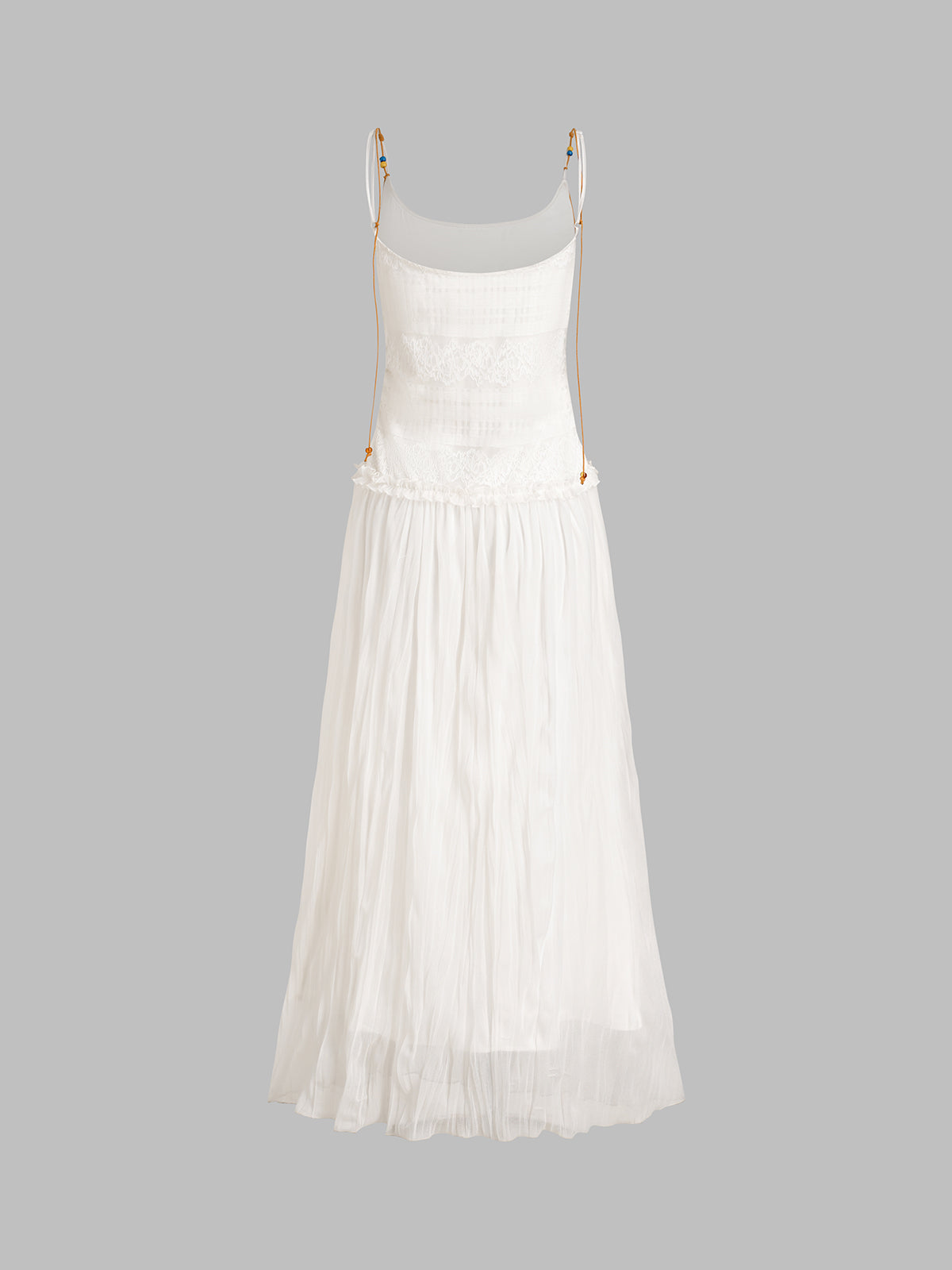 Still Touch Mesh Strap Maxi Dress – Chalk White