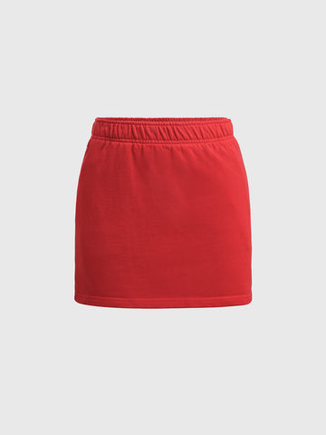 Cloud Play Skirt - Cherry Red