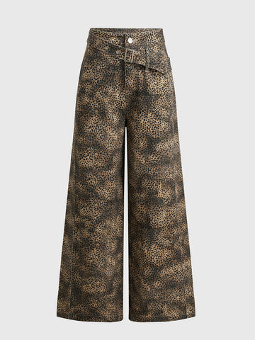 Leopard Wide-Leg Pants