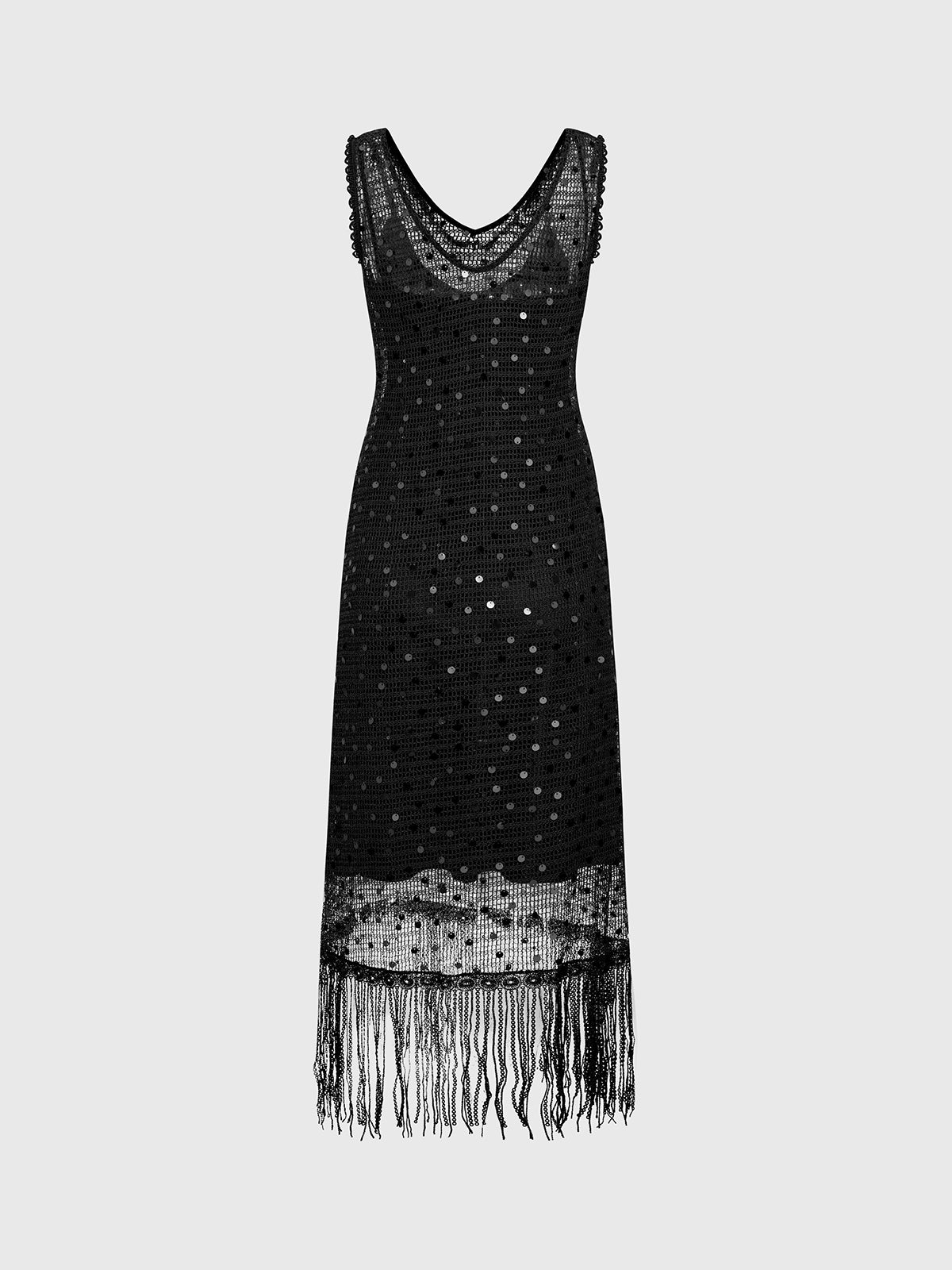 Clear Intent Sheer Column Maxi Dress – Ink Black