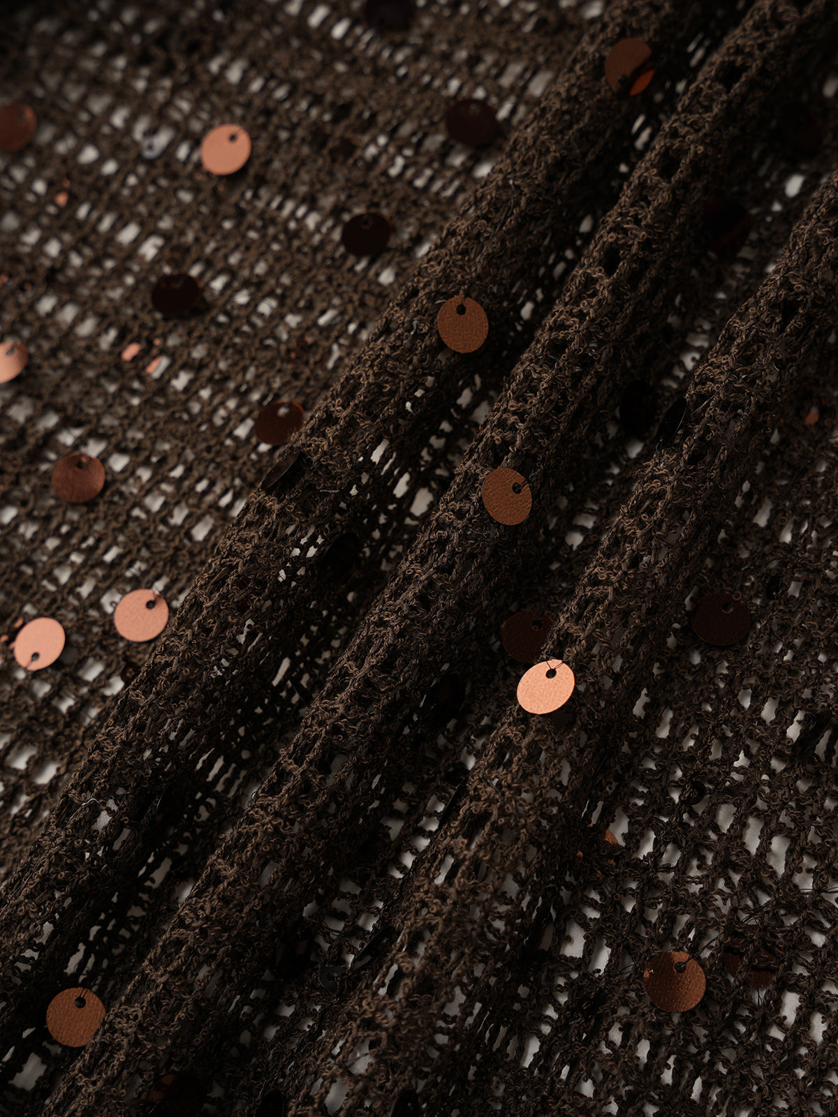 Clear Intent Sheer Column Maxi Dress –Cocoa Brown