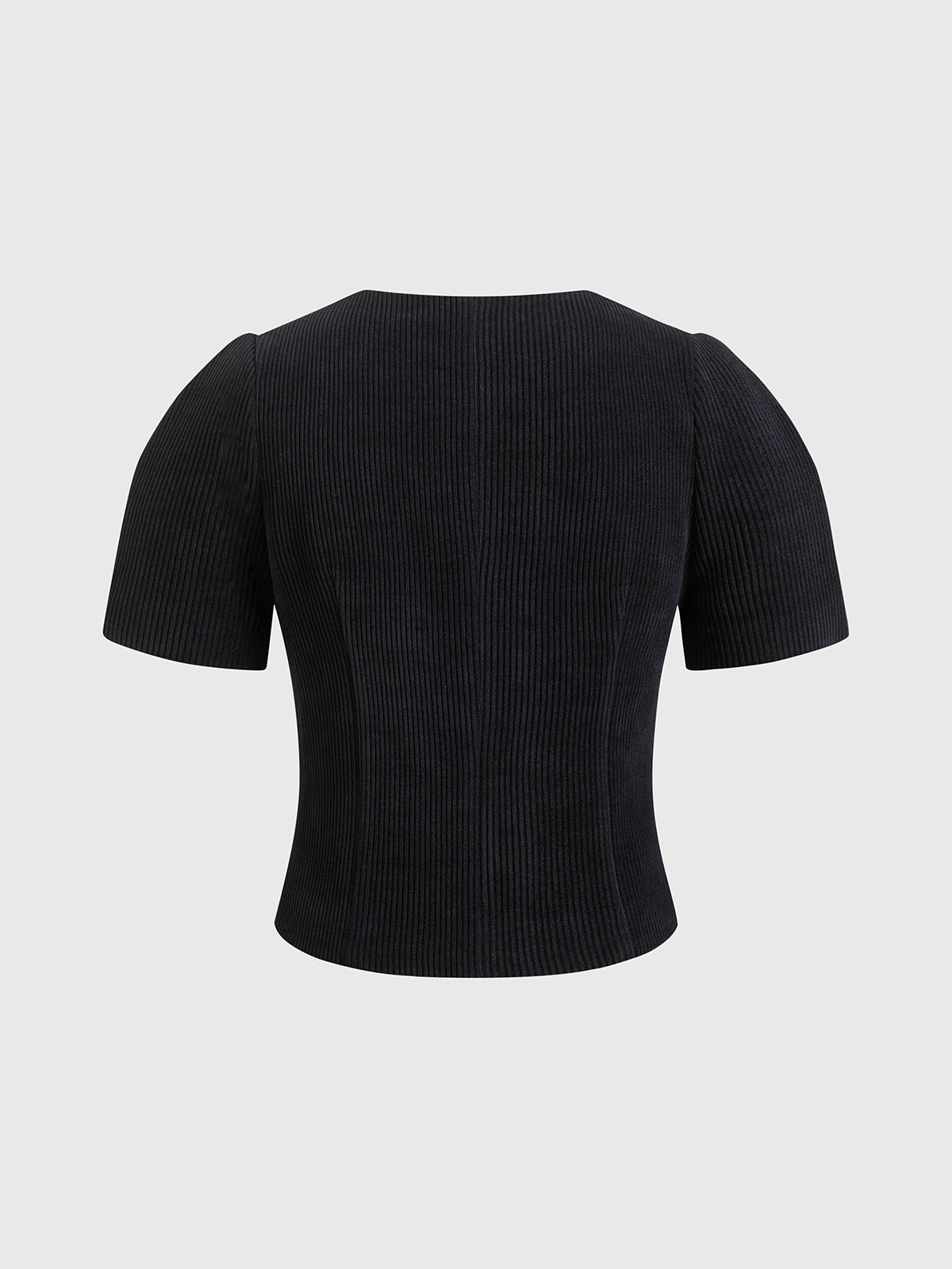Brick Lane Skimming Ruched Short Sleeve Tee - Black