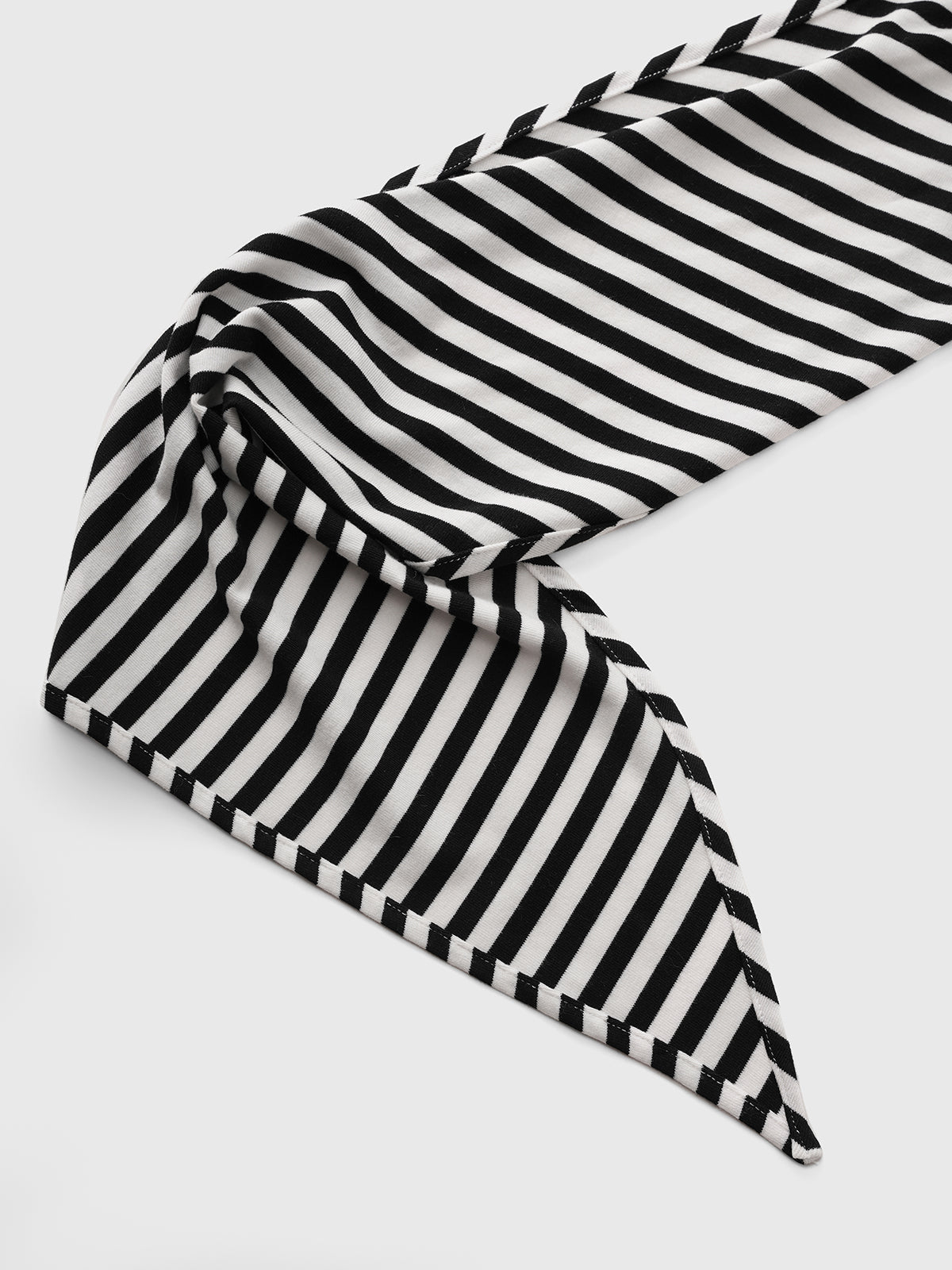 Brick Lane Asymmetric Optical Stripe Knit Tank Top - Black/White
